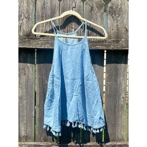 Statement Chambray Tassel Tank Top | XXL